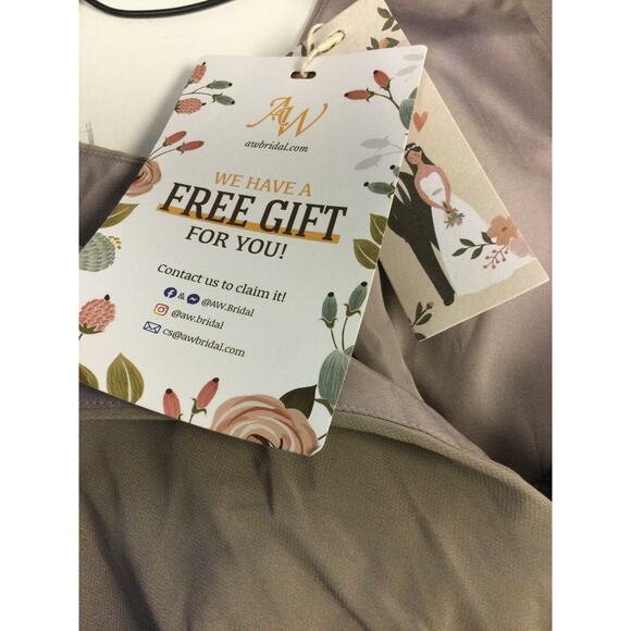 AW BRIDAL 18 2X plus taupe Gwyneth wedding party bridesmaid maxi dress NEW b142 - Picture 8 of 10